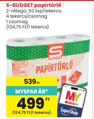 S-BUDGET papírtörlő