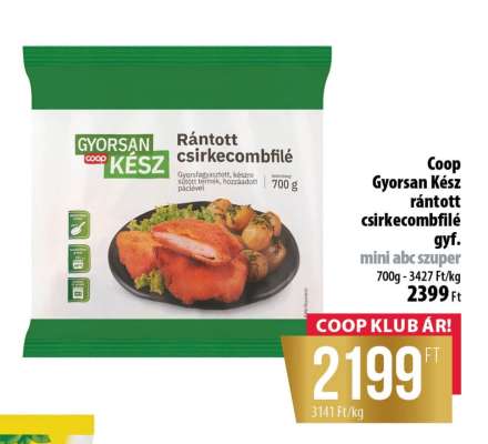Coop GYORSAN KÉSZ rántott csirkecombfilé