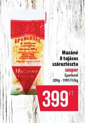 Mazané 8 tojásos száraztészta