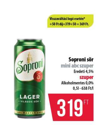 Soproni sör mini abc szuper