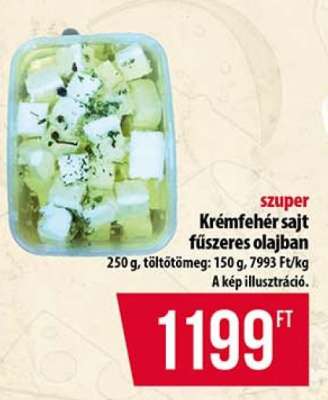Krémfehér sajt fűszeres olajban