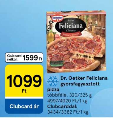 Dr. Oetker Feliciana gyorsfagyasztott pizza