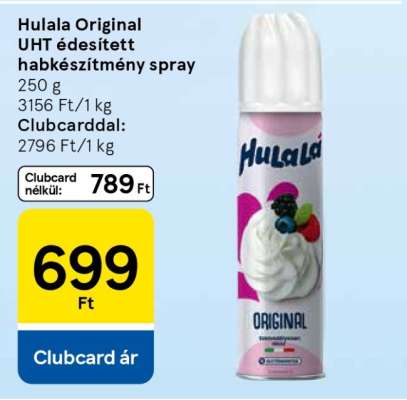 Hulala Original UHT édesített habkészítmény spray