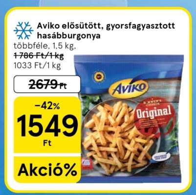 Aviko elősütött, gyorsfagyasztott hasábburgonya