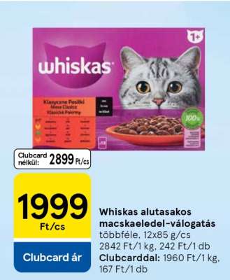 Whiskas Alutasakos Macskaeledel Válogatás