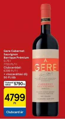 Gere Cabernet Sauvignon Barrique Prémium