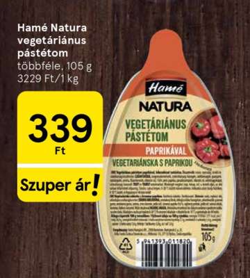 Hamé Natura vegetáriánus pástétom