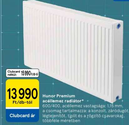 Hunor Premium acéllemez radiátor