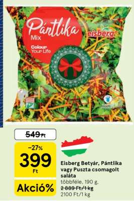 Eisberg Betyár, Pántilka vagy Puszta csomagolt saláta