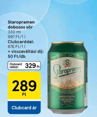 Staropramen dobozos sör