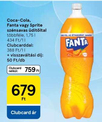 Coca-Cola, Fanta vagy Sprite szénsavas üdítőital
