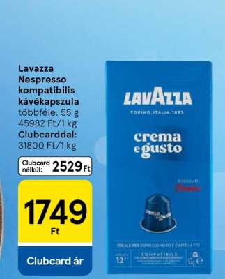 Lavazza Nespresso Kompatibilis Kávékapszula