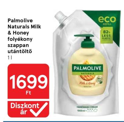 Palmolive Naturals Milk & Honey folyékony szappan utántöltő