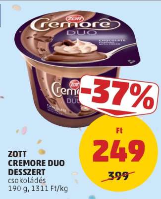 Zott Cremore Duo Desszert