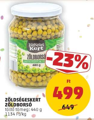 ZÖLDÉGESKERT ZÖLDBORSÓ