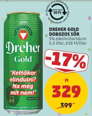 Dreher Gold Dobozos Sör