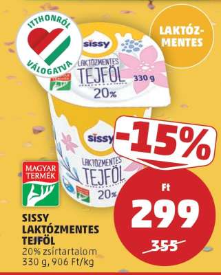 Sissy Laktózmentes Tejföl