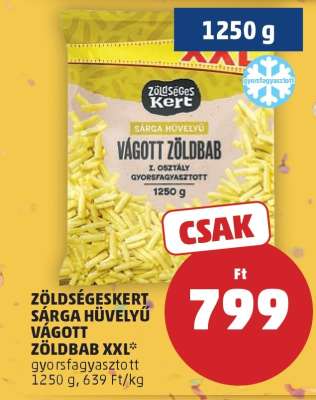 ZÖLDÉGESKERT SÁRGA HÜVELYŰ VÁGOTT ZÖLDBAB XXL