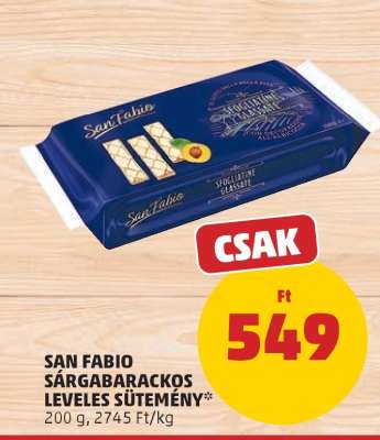 San Fabio Sárgabarackos Leveles Sütemény