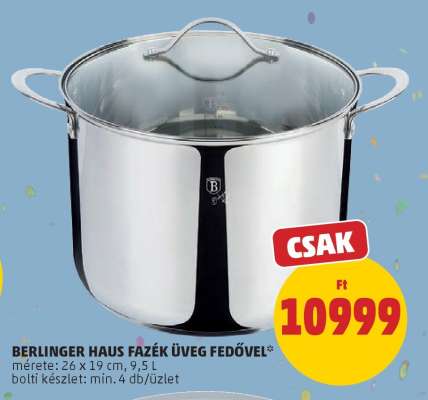 BERLINGER HAUS FAZÉK ÜVEG FEDŐVEL