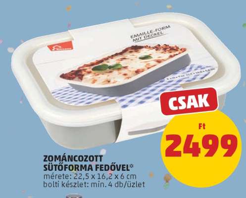 Zománcozott sütőforma fedővel