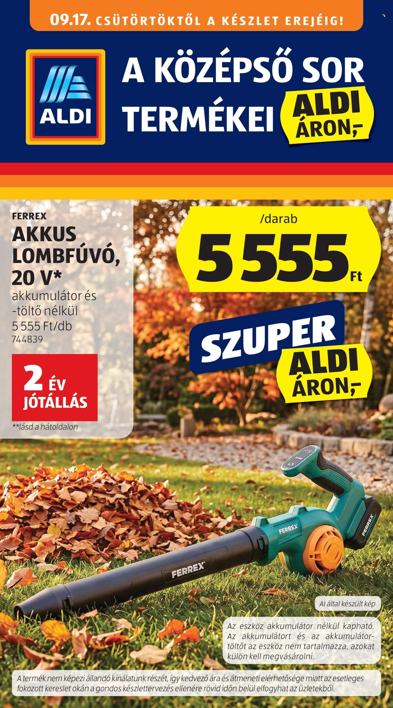 Aldi akciós újságok - 2026.09.17 - 2026.09.23. Oldal 1