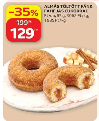 ALMÁS TÖLTÖTT FÁNK FAHÉJAS CUKORRAL