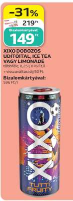 XIXO DOBOZOS ÜDÍTŐITAL, ICE TEA VAGY LIMONÁDÉ