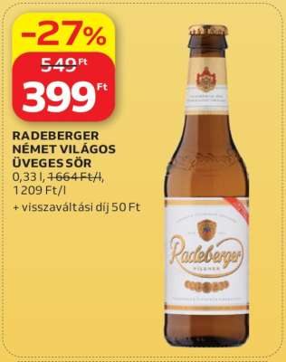 Radeberger Német Világos Üveges Sör