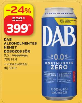 DAB Alkoholmentes Német Dobozos Sör
