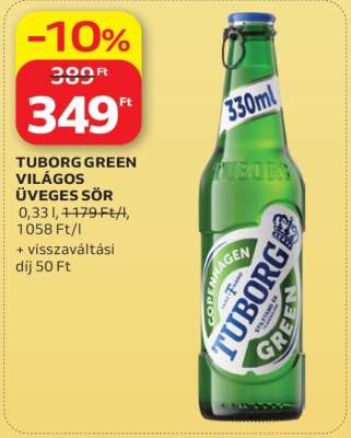 TUBORG GREEN VILÁGOS ÜVEGES SÖR