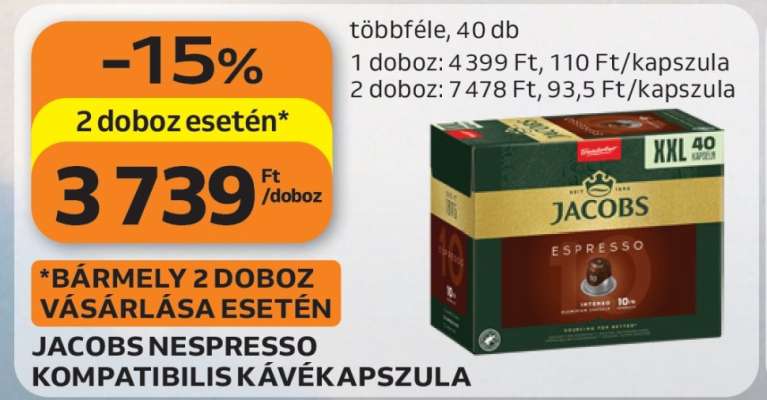 Jacobs Nespresso Kompatibilis Kávékapszula