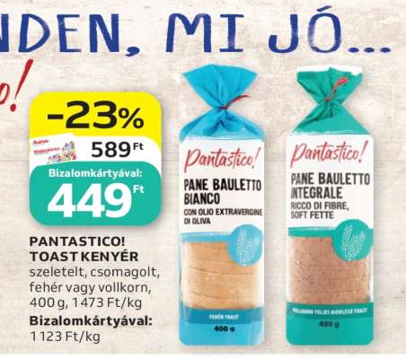 PANTASTICO! TOAST KENYÉR
