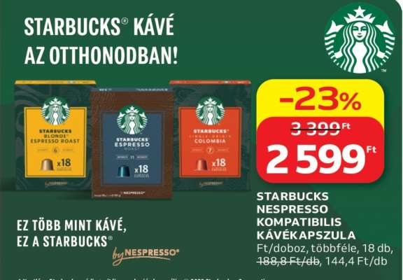 Starbucks Nespresso kompatibilis kávékapszula