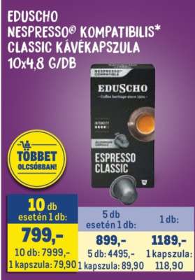EDUSCHO NESPRESSO® KOMPATIBILIS* CLASSIC KÁVÉKAPSZULA
