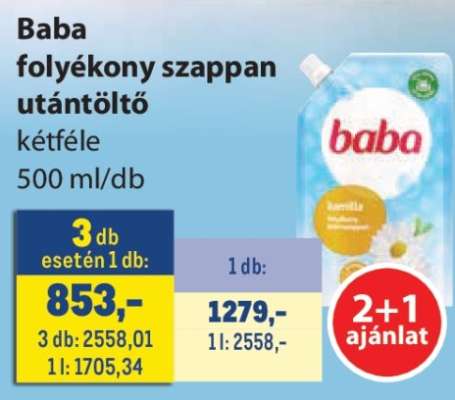 Baba folyékony szappan utántöltő