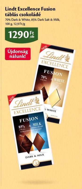 Lindt Excellence Fusion táblás csokoládé
