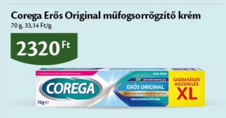 Corega Erős Original műfogsorrögzítő krém