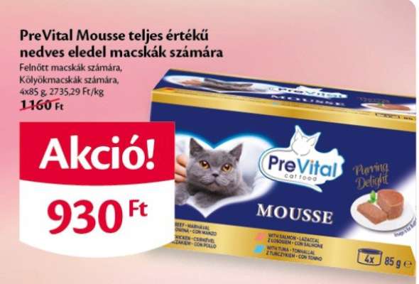 PreVital Mousse teljes értékű nedves eledel macskák számára