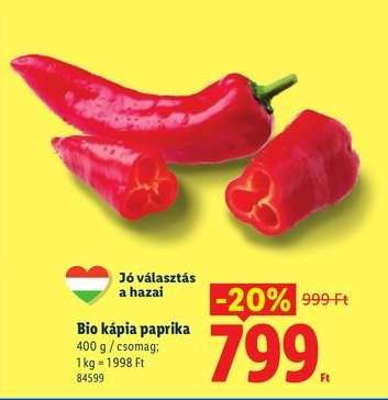Bio kápia paprika