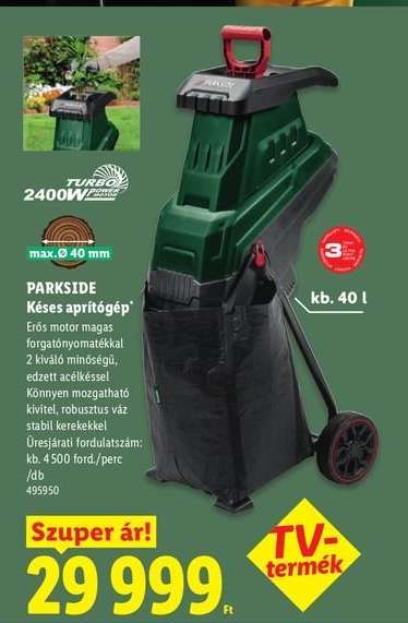 PARKSIDE Késes aprítógép