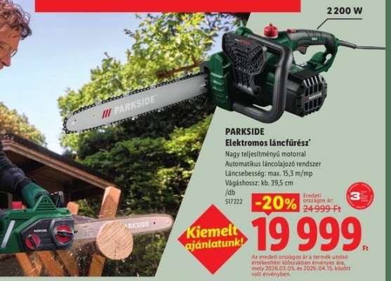 PARKSIDE Elektromos láncfűrész