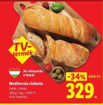 Mediterrán ciabatta