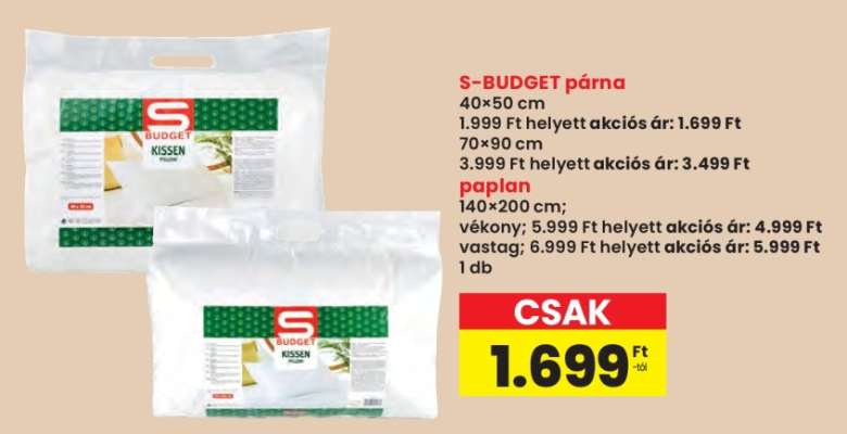 S-BUDGET párna