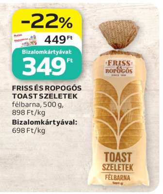 FRISS ÉS ROPOGÓS TOAST SZELETEK