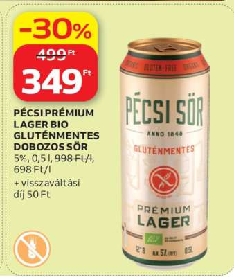 Pécsi Prémium Lager Bio Gluténmentes Dobozos Sör