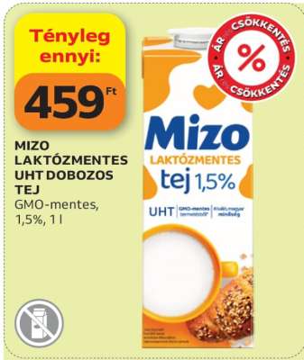 Mizo Laktózmentes UHT Dobozos Tej