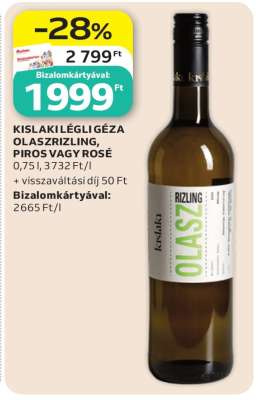 KISLAKI LÉGLI GÉZA OLASZRIZLING, PIROS VAGY ROSÉ