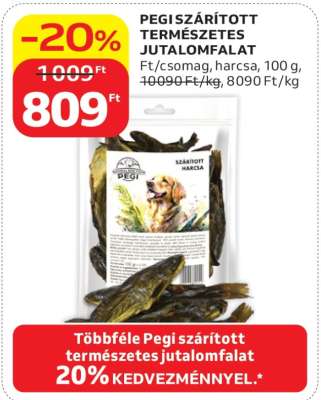 PEGI SZÁRÍTOTT, TERMÉSZETES JUTALOMFALAT