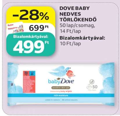 DOVE BABY NEDVES TÖRLŐKENDŐ